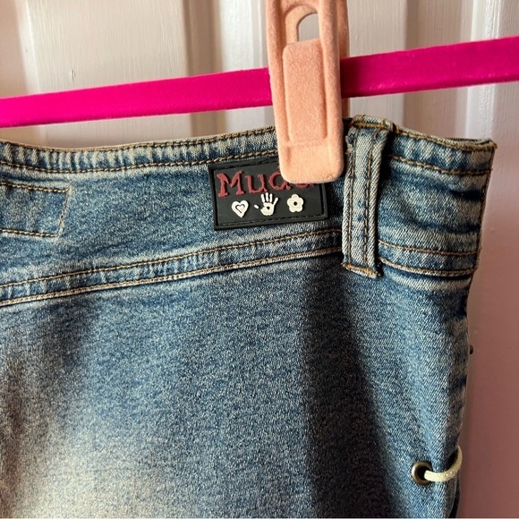 Y2K Lace-up Low Rise Mudd Flare Denim Jeans Size 11 - Picture 9 of 11